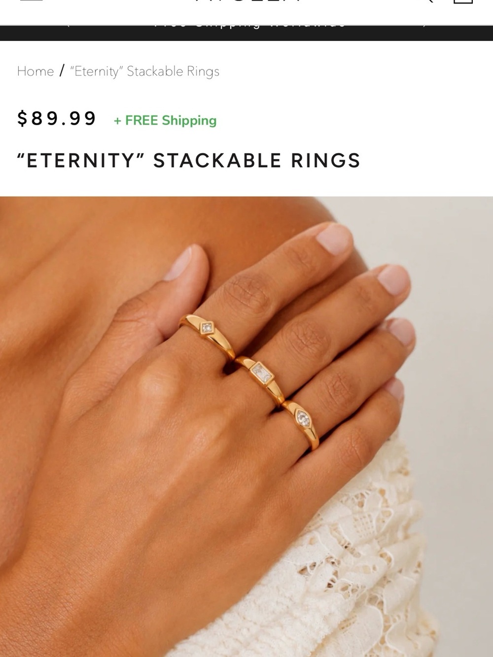 ATOLEA Eternity Stackable Rings - Size 7 - Picture 7 of 10